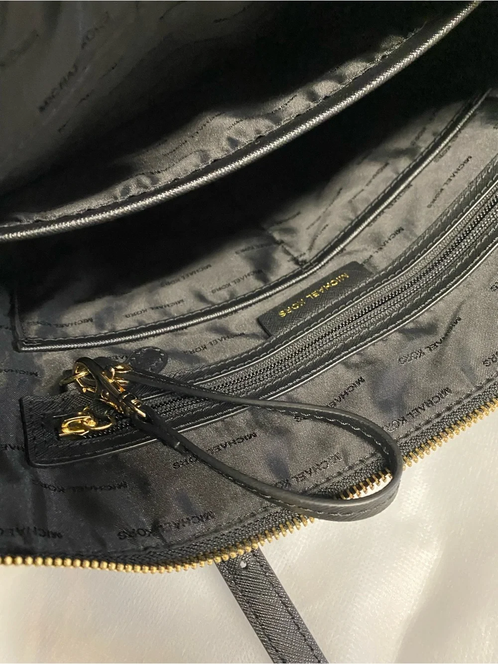 Michael Kors Black Saffiano Leather Tote with Gold Hardware